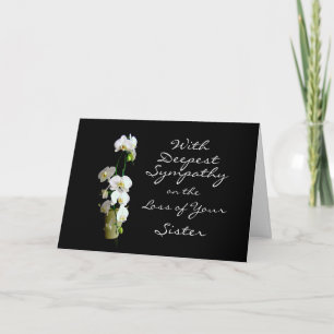 Deepest Sympathy Sister White Orchids Kort