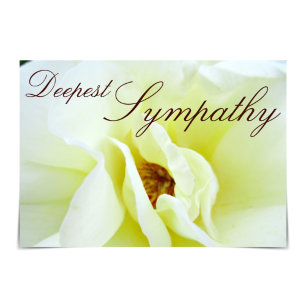"Deepest Sympathy" White Rugosa Ro Card Kort