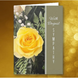 Deepest Sympathy yellow rose greeting Kort