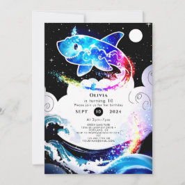 Deepsea Magic Simple Shark Birthday Inbjudningar