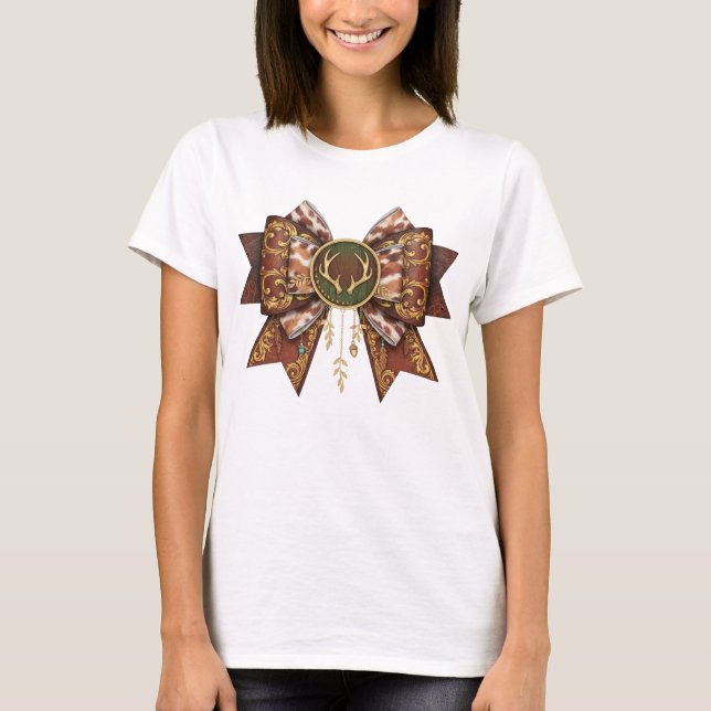 deer bow coquette style t shirt (Framsida)