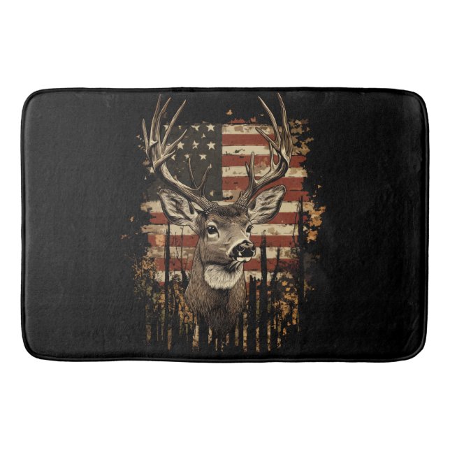 Deer, Buck Season USA Flag Badrumsmatta (Framsidan)