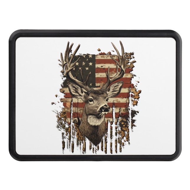 Deer, Buck Season USA Flag Dragkroksskydd (Framsidan)