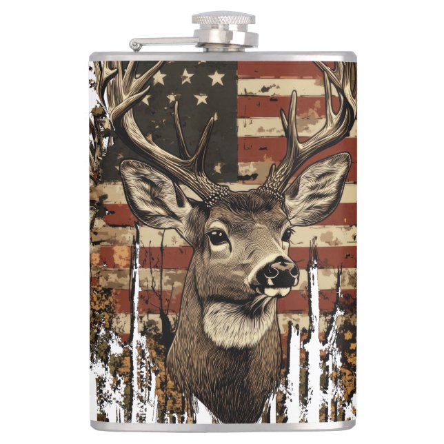 Deer, Buck Season USA Flag Fickplunta (Framsidan)