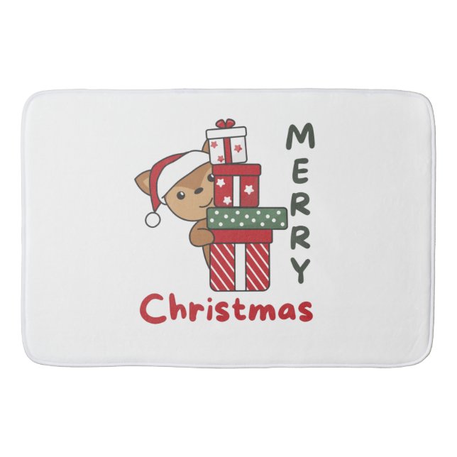 Deer Christmas Gift Winter Animals Deer Badrumsmatta (Framsidan)