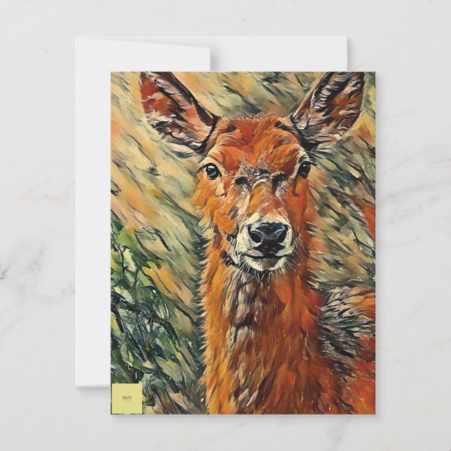 Deer Christmas greeting card Tack Kort (Framsida)