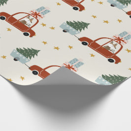 Deer Christmas Tree Illustration Wrapping Paper Presentpapper