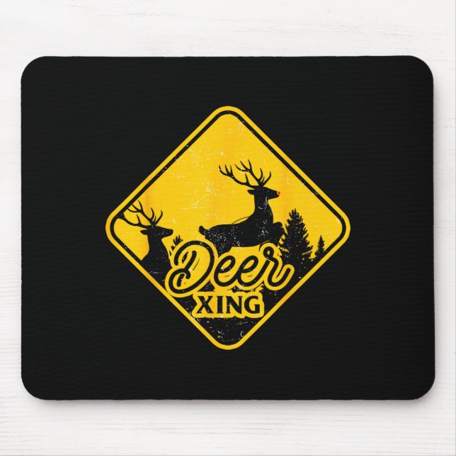 Deer Crossing Sign Christmas Xing Reindeer Funny M Musmatta (Framsidan)