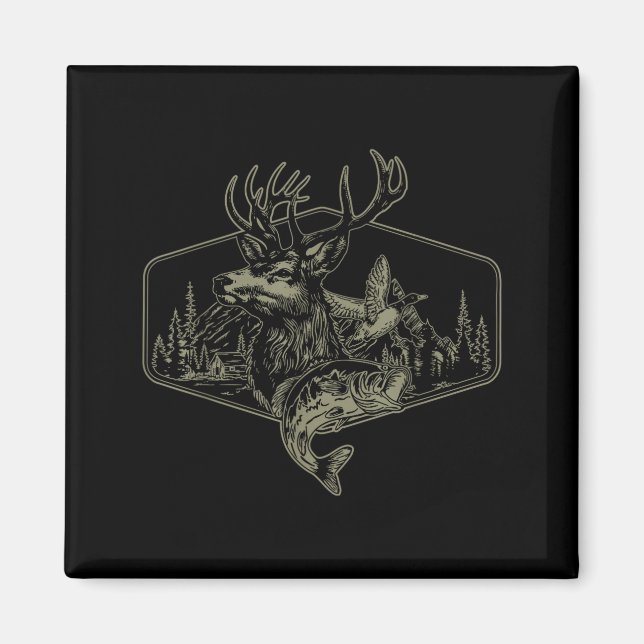Deer Duck Fishing Hunting Solves Most Of My Proble Magnet (Framsidan)