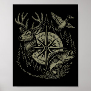 Deer Duck Fiske Jakt Löser De Flesta Av Mina Probl Poster
