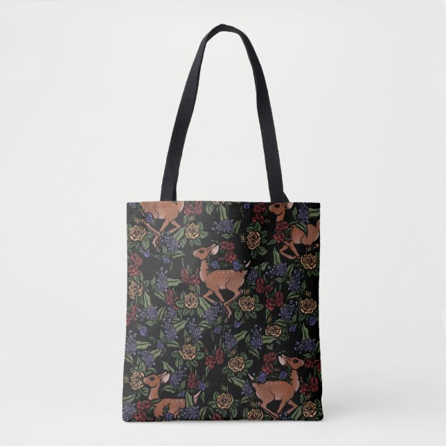 Deer Fawn Floral Pattern Tygkasse (Framsida)