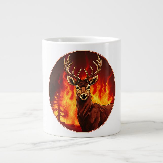 Deer Firefighter Jumbo Mugg (Framsidan)