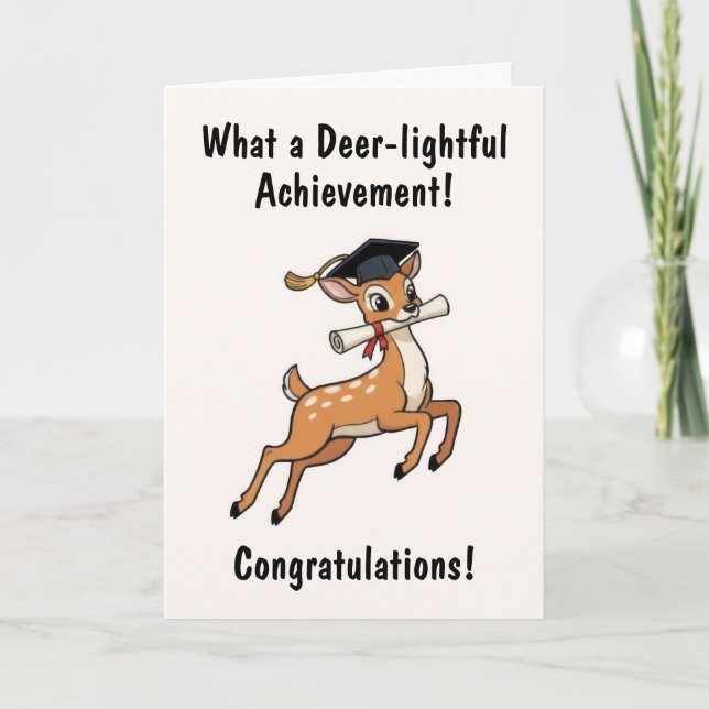 Deer Graduation Card Kort (Framsida)