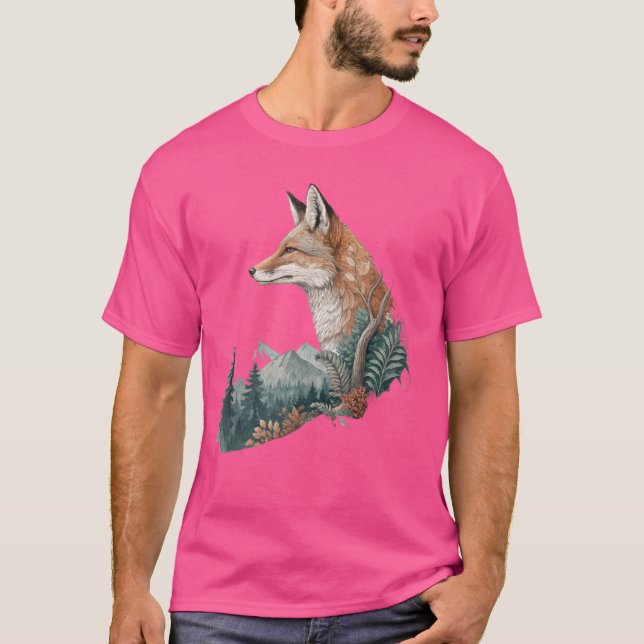 Deer Harmony – Geometrisk Wildlife & Natur T-shirt (Framsida)
