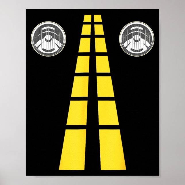 Deer Headlights With Road Markings Couples Costume Poster (Framsidan)