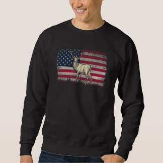 Deer Hunting American Flag Usa Proud Hunter  Idea Lång Ärmad Tröja