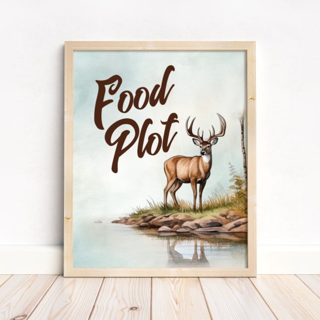 Deer Hunting Birthday Food Plot Table Sign Poster (Skapare uppladdad)