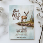 Deer Hunting Buck Wild 40th Birthday Party Inbjudningar<br><div class="desc">Celebrate another year buck wild with this rustic deer hunting–themed birthday party design, featuring a detailed watercolor deer standing in the woods. Perfect for outdoorsmen, hunters, and nature lovers, this design blends a rugged yet artistic woodland style with bold “Buck Wild” birthday humor. Ideal for adult men of any age,...</div>