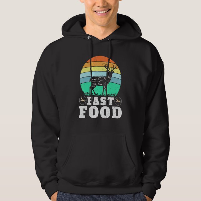 Deer Hunting Funny Hunter Fast Food Present Funny  Hoodie (Framsida)