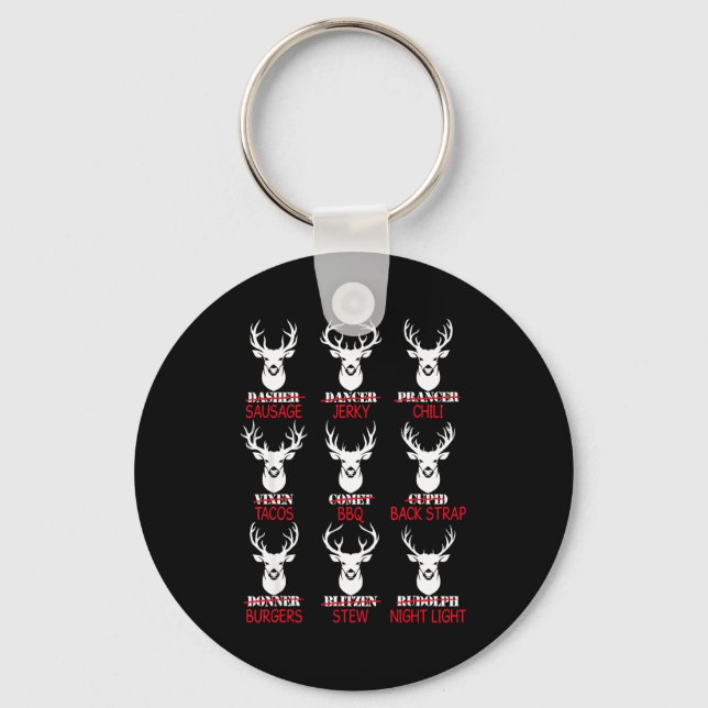 Deer Hunting Gift Hunter Of All Santa's Reindeer  Nyckelring (Framsida)