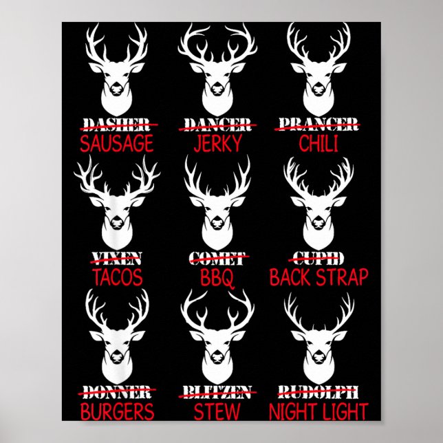 Deer Hunting Gift Hunter Of All Santa's Reindeer  Poster (Framsidan)