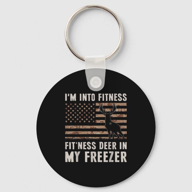 Deer Hunting I'm Into Fitness Fit'ness Deer In My  Nyckelring (Framsida)