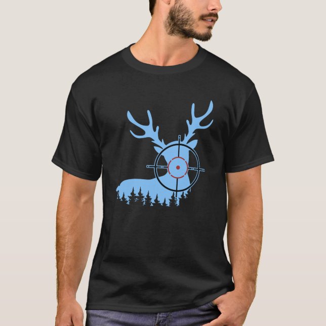 Deer Hunting Scope Silhouette | Crosshair Hunter T Shirt (Framsida)