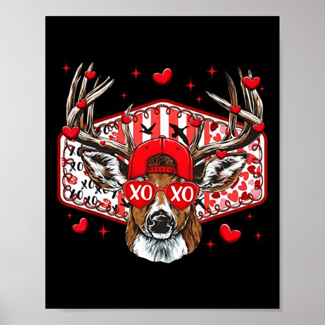 Deer Hunting Xoxo Valentine Buck Boys Cap Men Wome Poster (Framsidan)