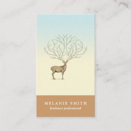 Deer illustration floral antlers artistic card visitkort