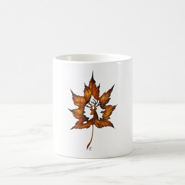 Deer in a leaf kaffemugg (Center)
