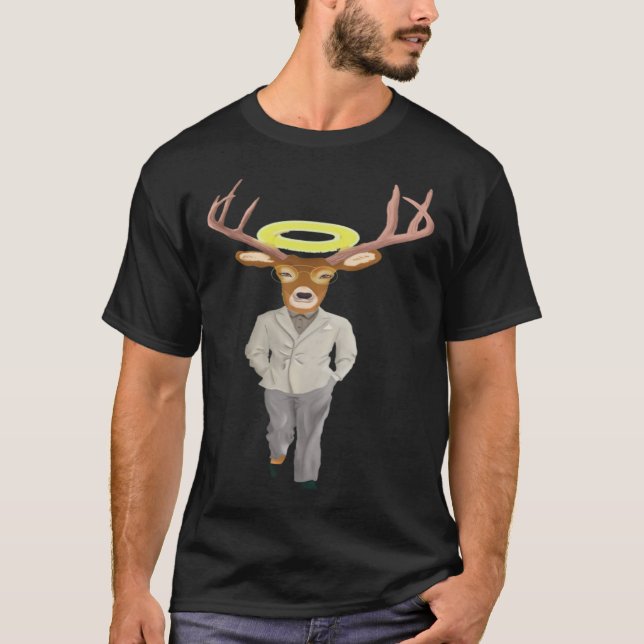Deer In A suit Like a Business Man Boss Deer T Shirt (Framsida)
