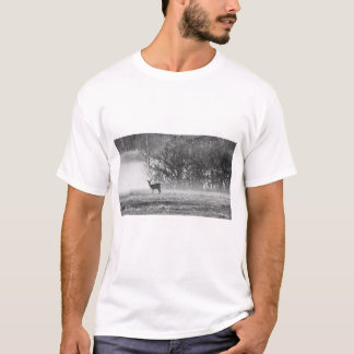 Deer in an autumn morning t shirt