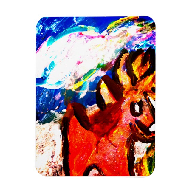 Deer in winter  magnet (Vertikal)