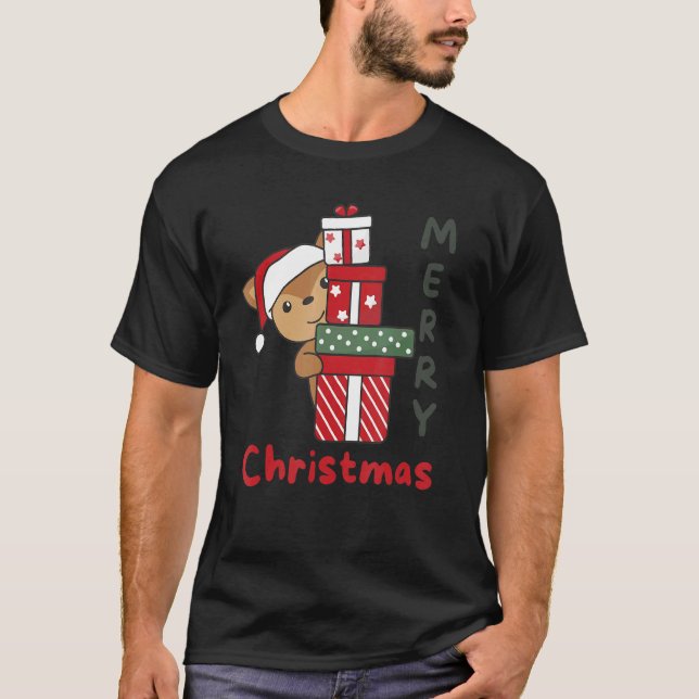 Deer Merry Christmas Winter Deer Christmas T Shirt (Framsida)