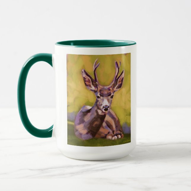 Deer Painting - Gift for Animal Lovers Mugg (Vänster)