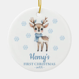 Deer Personalized Baby's First Christmas Julgransprydnad Keramik