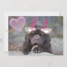 Deer Puppy Alla Hjärtans Dag Julkort