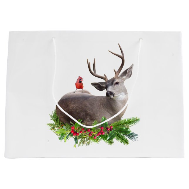 Deer Red Bird Gift Bag (Framsidan)