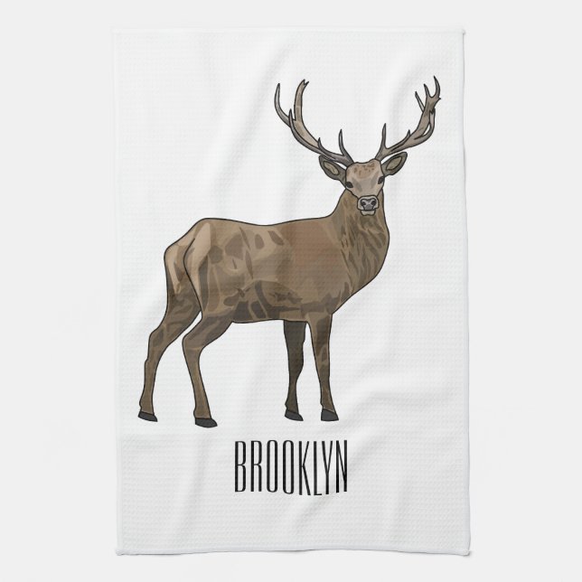 Deer serieillustration kökshandduk (Vertikal)