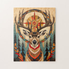 Deer Totem – Graceful Art Deco Spirit Pussel
