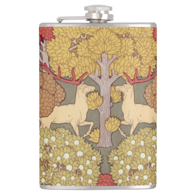 Deer &Tree Squirrel Bird Rowan Berries Art Nouveau Fickplunta (Framsidan)