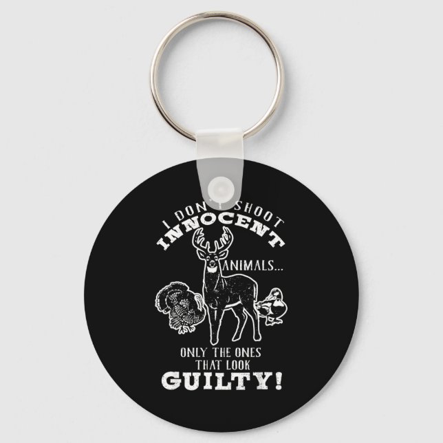 Deer, Turkey, Duck Hunter I Don't Shoot Innocent A Nyckelring (Framsida)