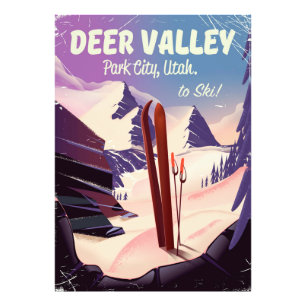 Deer Valley Park City, Utah, Ski reser affischen Fototryck