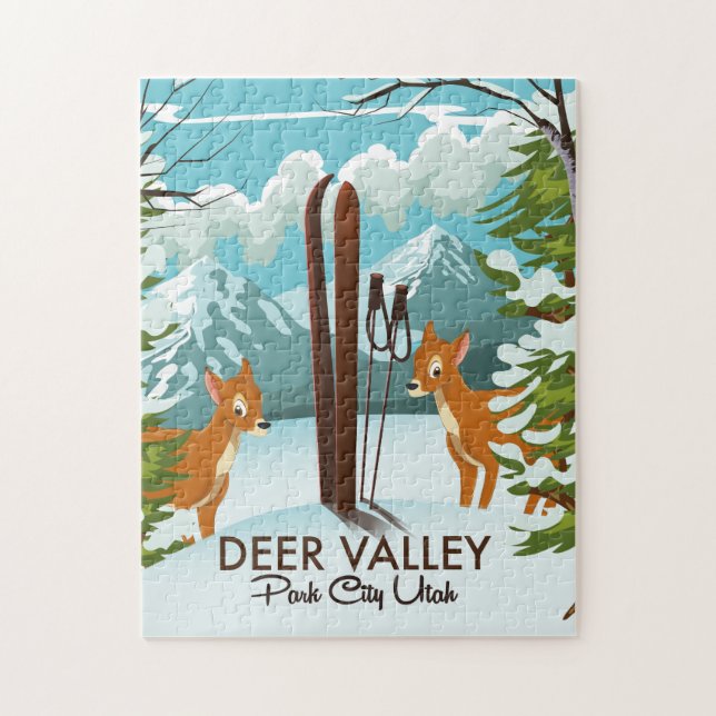 Deer Valley Park City Utah skidestinationer affisc Pussel (Vertikal)