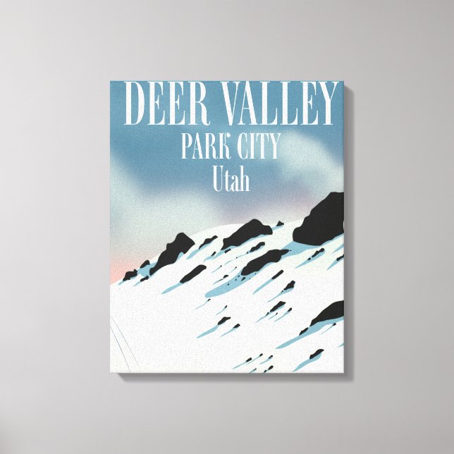Deer Valley, park city, Utah, skidposter Canvastryck (Framsida)