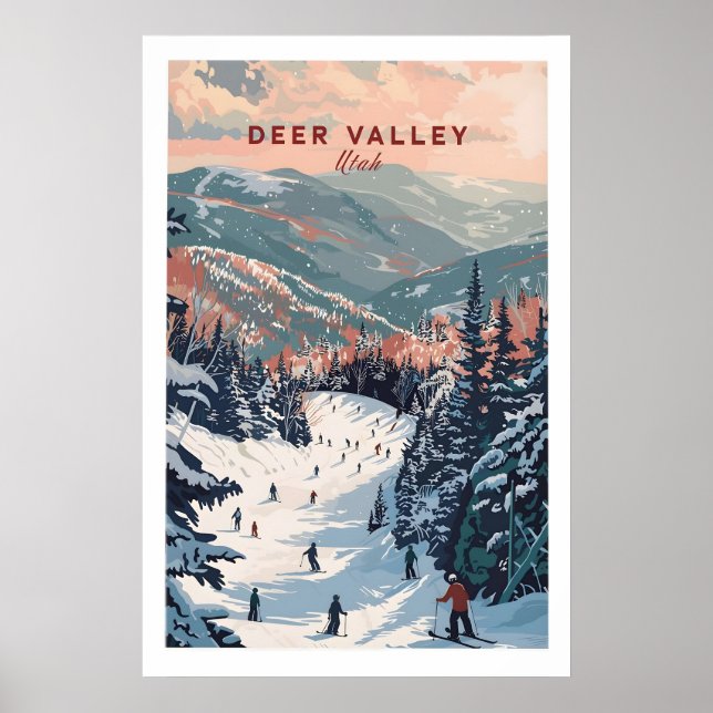 Deer Valley Ski Print - Utah 1 Poster (Framsidan)