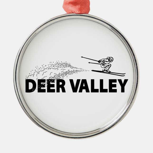 Deer Valley Utah Backhoppare Julgransprydnad Metall (Framsidan)