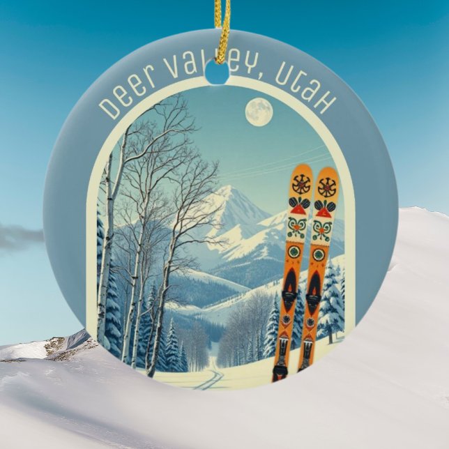 Deer Valley Utah skidområde souvenir  Julgransprydnad Keramik (Skapare uppladdad)