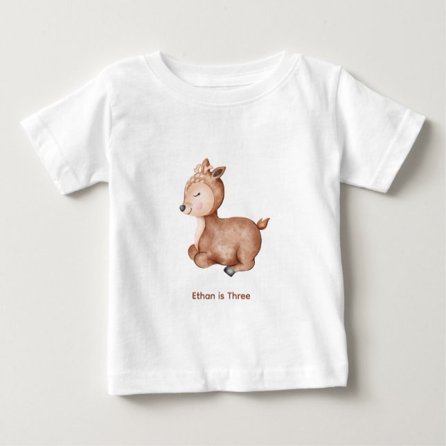 Deer with name and age t shirt (Framsida)