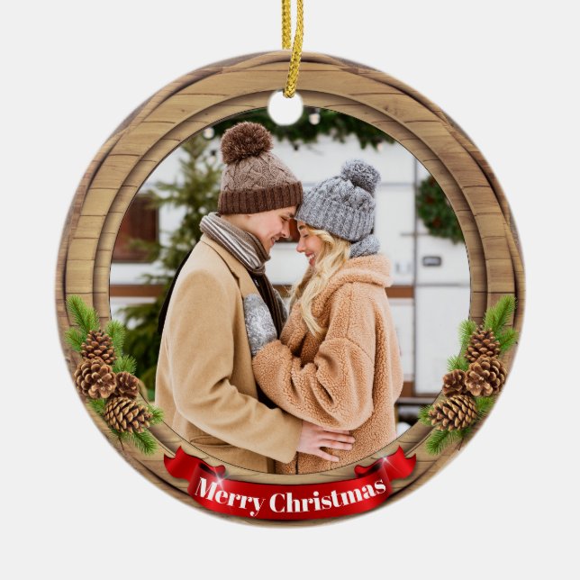 Deer Xmas Character Reindeer Animal Christmas  Cer Julgransprydnad Keramik (Framsidan)